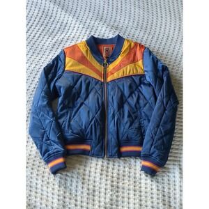 Classic Rock Couture Rising Sun Bomber Jacket Sz Medium Multicolor Full Zip